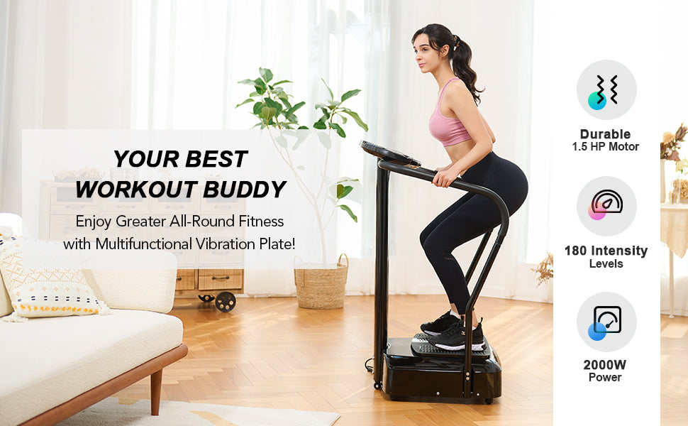 2000W Vibration Platform Whole Body Massager Fitness Machine Exercise Training