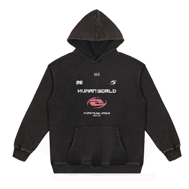 Women's clothing 2025 Spring/Autumn Loose hoodie, European and American distressed printed women's hoodie