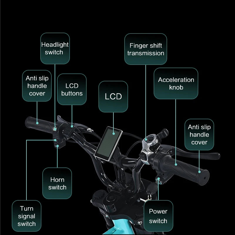US Stock AKEZ 48V 750W Retro Off-Road Electric Bike 13Ah Battery Powerful Fat Tire E-Bike for Adults