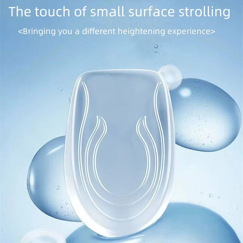 1 Dual Hidden Height Enhancement Insoles with Non-Slip Silicone Heel Cushion for Men