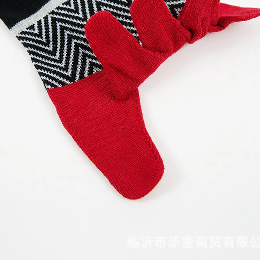 Spring Summer Cotton Toe Socks Mens Striped Contrast Colorful Patchwork Men Five Finger Socks Basket Calcetines