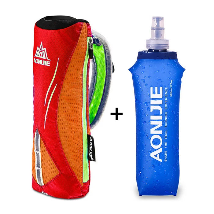 AONIJIE E908 500ml Running Hand-held Water Bottle Kettle Holder Wrist Storage Bag Hydration Pack Hydra Fuel Soft Flask Marathon