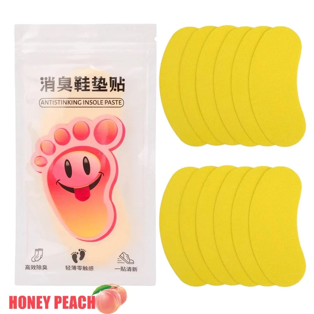 12-60pcs Shoes Odor Remover Deodorant Patch Lemon Athlete's Foot Soothing Insole Stickers Antibacterial Antiperspirant Foot Care