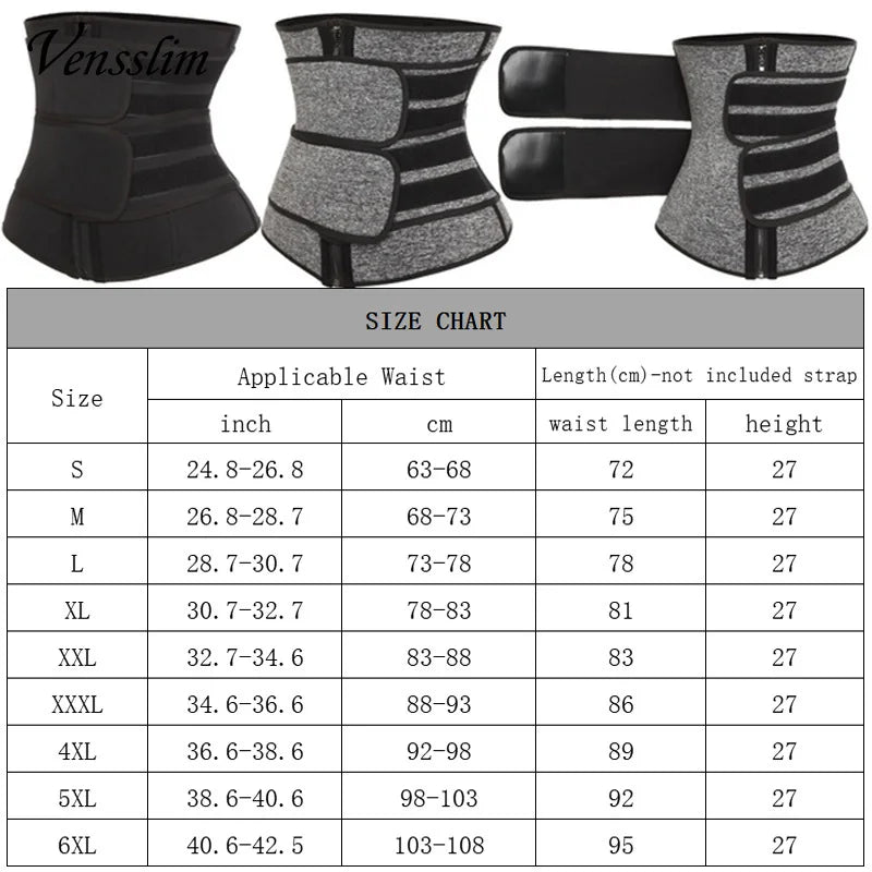 Vensslim Men Waist Trainer Body Shapers Slimming Belt Sheath Weight Loss Belly Cinchers Workout Trimmer Corset Sauna Sweat Strap