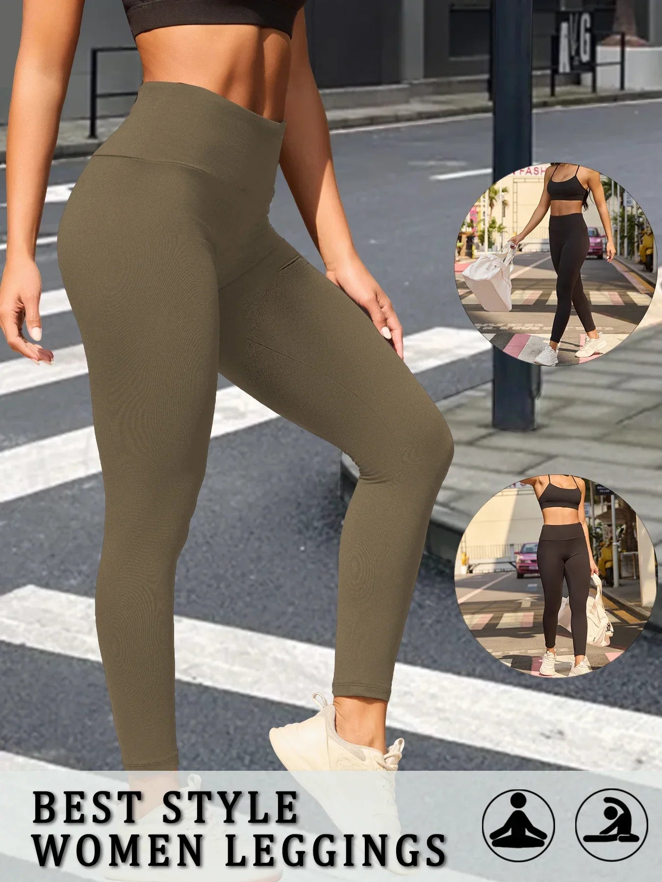 Women's Super Soft Leggings High Waisted Tummy Control No See Through Workout Yoga Running Athletic Push Up Gym Fitness Leggings