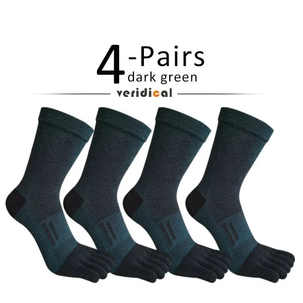 1/4 Pairs Toe Short Socks Sport Man Compression Cotton Sweat-Absorbing Young Casual Anti-Bacterial Breathable 5 Finger Socks
