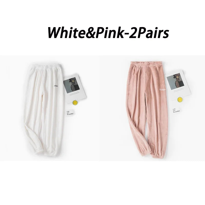 Winter Women Underwear Thermal Warm Trousers Velvet Pajama Pants Waist Home Women Casual Cashmere Trousers Autumn