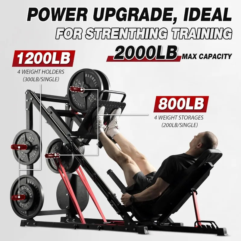 GMWD Leg Press Machine, LP05 45 Degree Leg Press with Roller Bearing, Professional Lower Body Special Machine