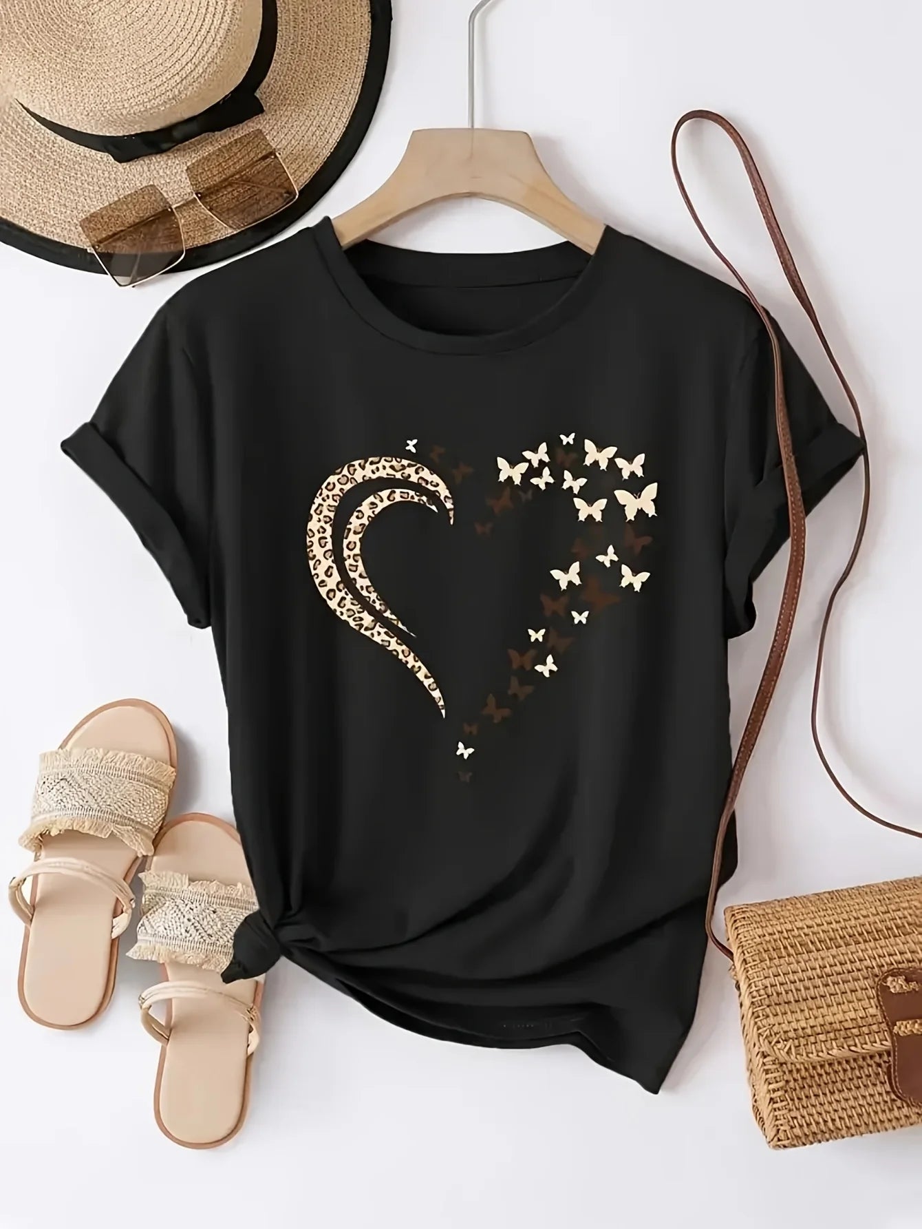 Fashionable Women'S T-Shirt Comfortable And Relaxed Round Neck Suitable for All Seasons Elegant Casual Top Party Must Have