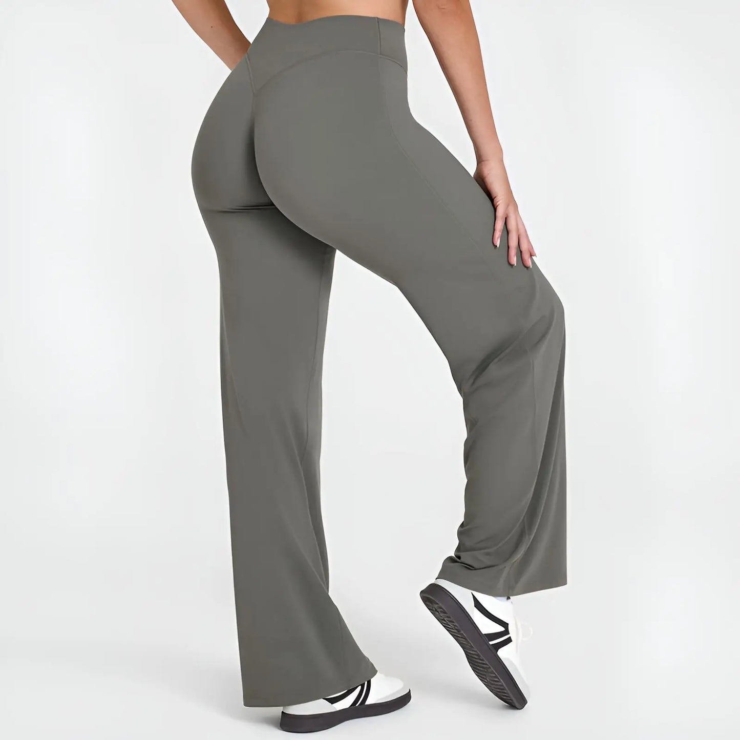 NCLAGEN Straight-Leg Pants Ultra Soft Butter Fabric Women's Mid-Waist Yoga Pants GYM Naked Feel Pilates Running Sport Trousers