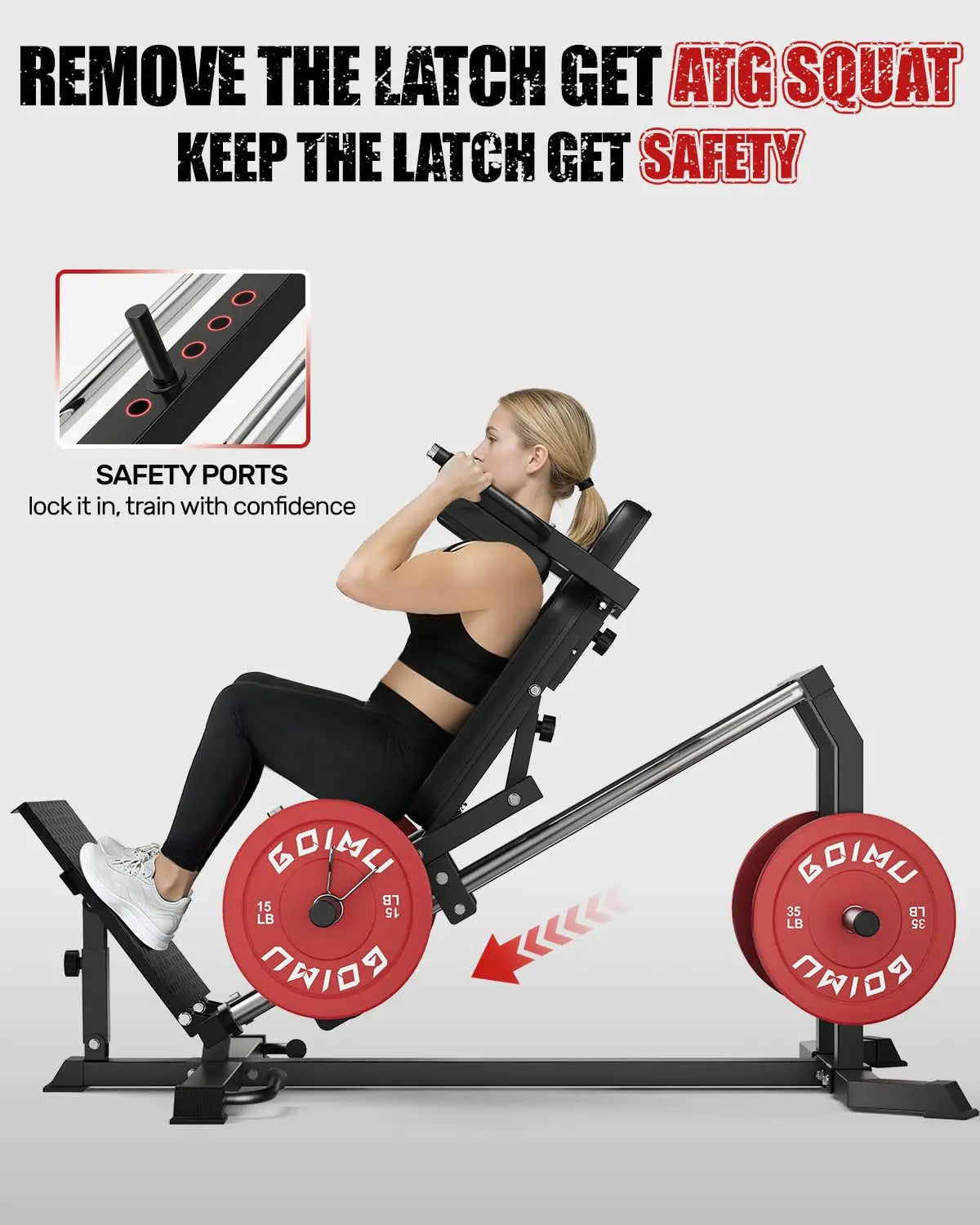 L5 Leg Press Hack Squat Machine, 30-Degree Leg Press Machine for Home Gym, Compact Hack Squat Machine with Removable, Custom