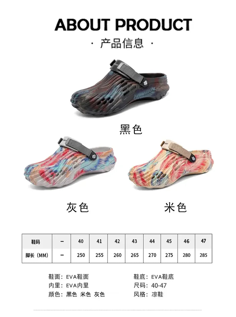 Men's Shoes Slippers Summer Luxury Sandals EVA Slippers Flat Slides Man Beach Shoes Platform Soft Beach Sports Slippers 47 Clogs