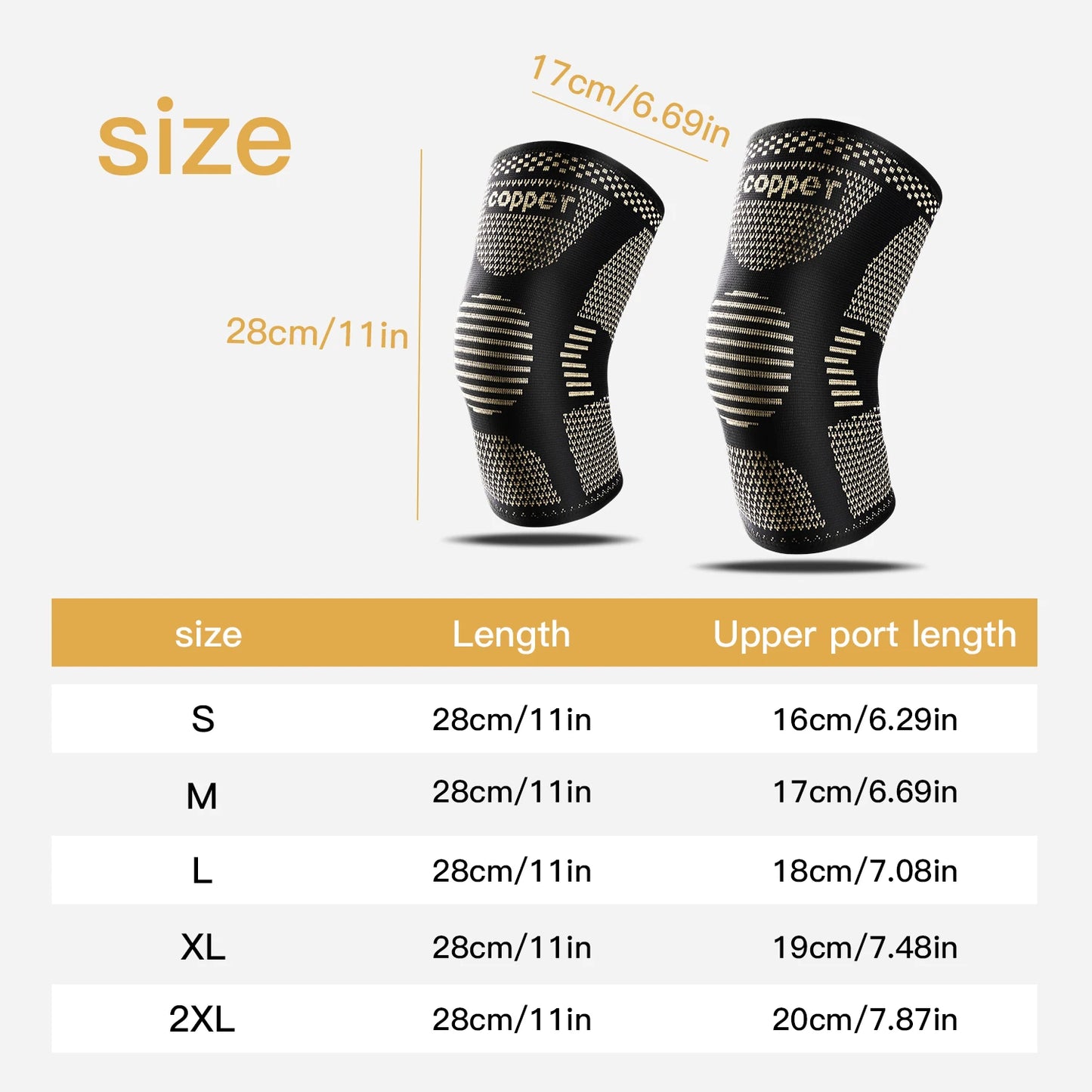 Copper Knee Brace for Arthritis Pain Support-Copper Knee Sleeve for knee pain Compression sleeve for Sports,Knee Pain Relief