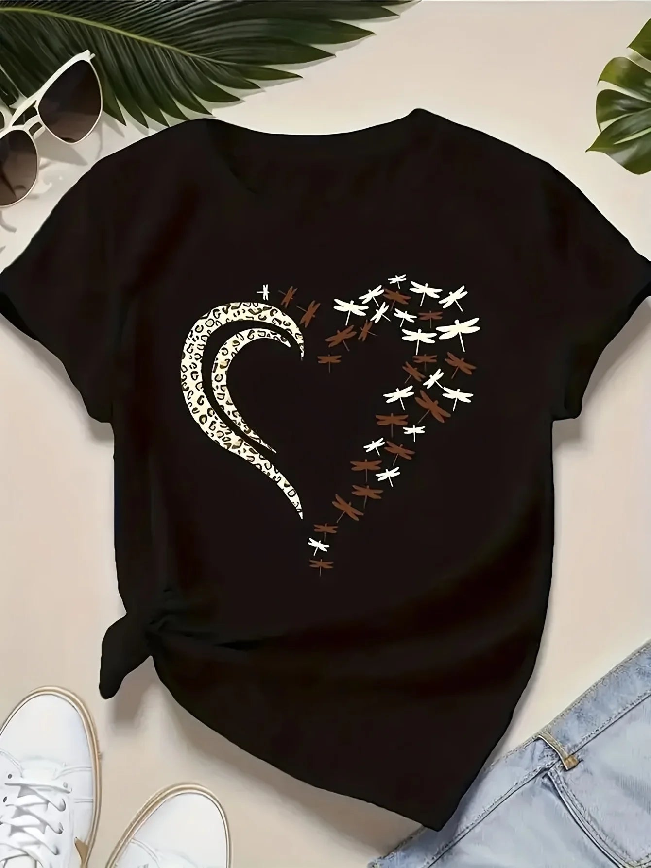Fashionable Women'S T-Shirt Comfortable And Relaxed Round Neck Suitable for All Seasons Elegant Casual Top Party Must Have