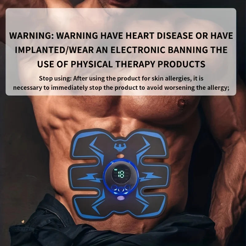 USB Rechargeable EMS Abdominal Muscle Training Device Muscle Stimulator Wireless Smart Fitness Abdominal Training Electric Body