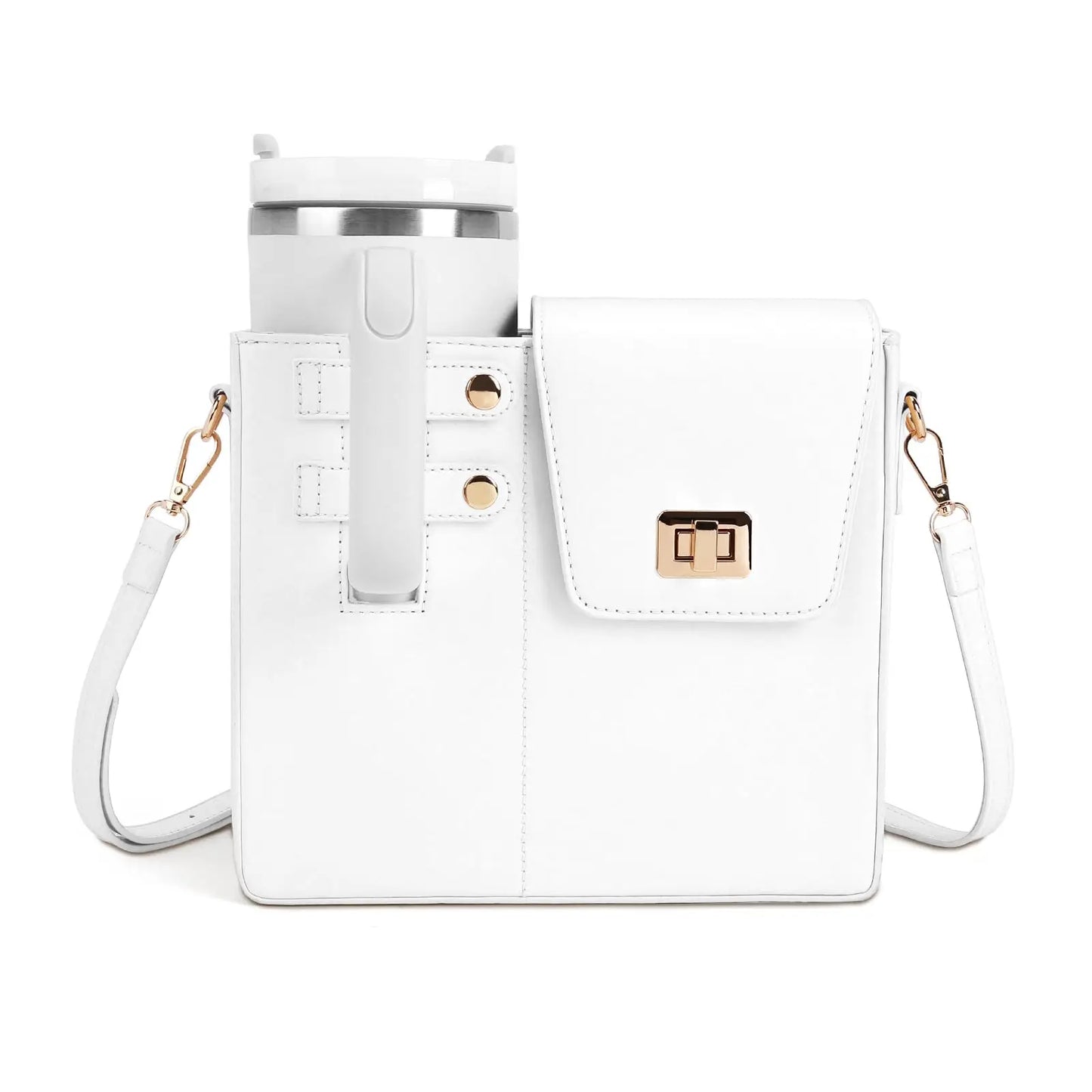 Purse Cup Holder Bag with Strap- Outdoor Portable Crossbody Water Bottle Storage Bag for Stanley Cup Tumbler 40 oz