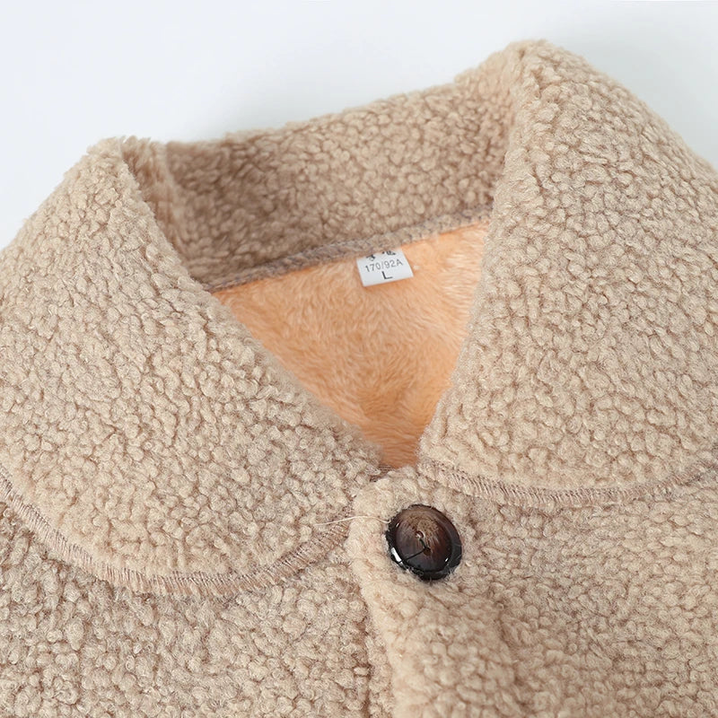 Women Vests Waistcoats Autumn Winter Plus Size Lamb's Fleece Vests Sleeveless Jacket Button Coats Trendy Outwear