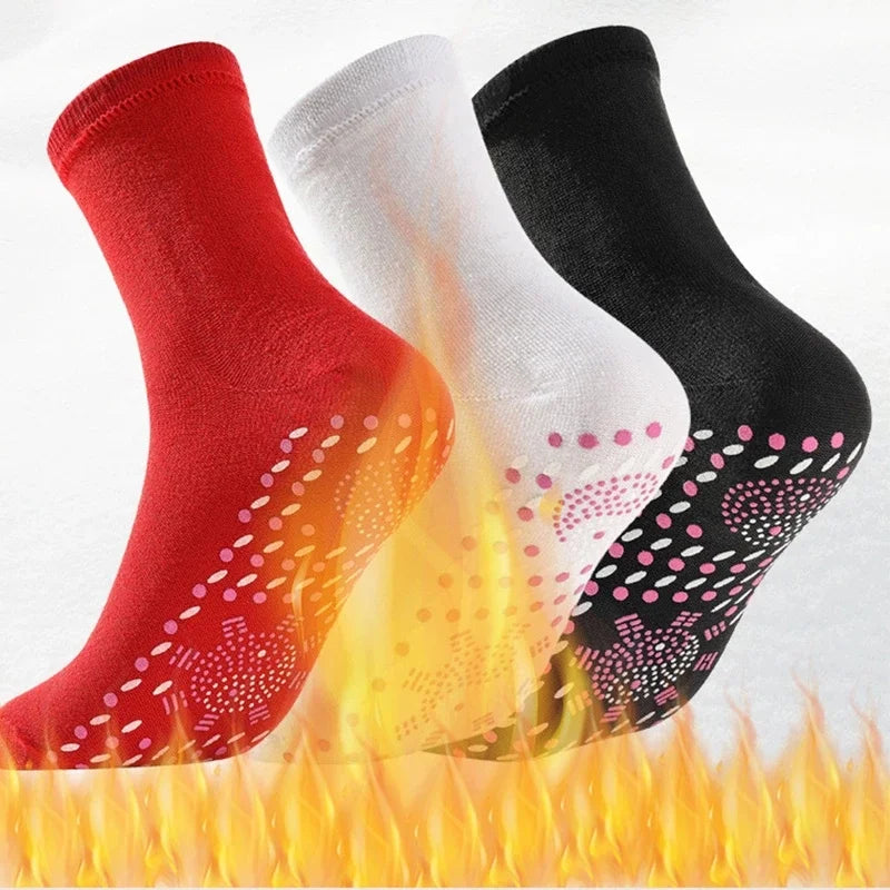 1-10pairs Tourmaline Self-Heating Socks Winter Warm Thermal Health Care Socks Floor Socks Absorption Deodorant Warm Socks