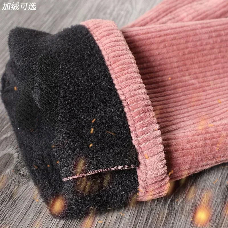 Women's Pants Autumn Winter Loose Corduroy Harem Pants High Waisted Velvet Trousers Female Warm Pants for Women
