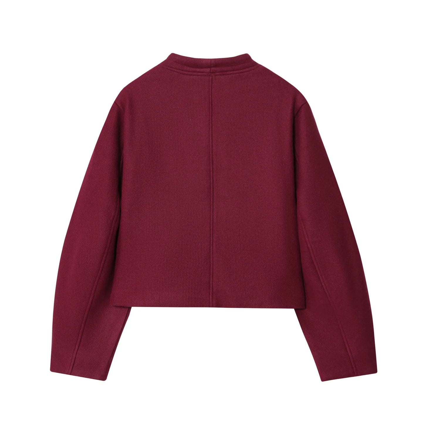 Women's Autumn And Winter New Fashion Simple Short Coat Round Neck Single Breasted Solid Color Commuting Casual Jacket Top