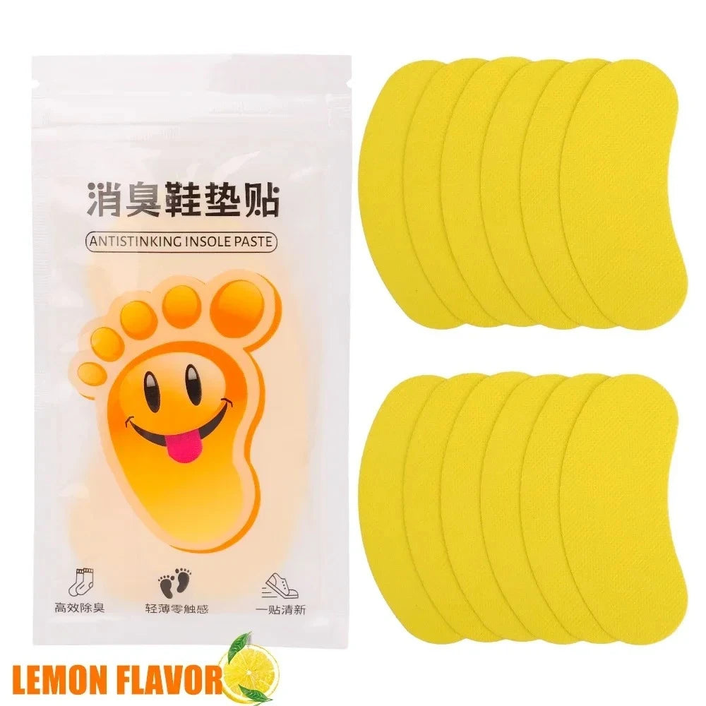 12-60pcs Shoes Odor Remover Deodorant Patch Lemon Athlete's Foot Soothing Insole Stickers Antibacterial Antiperspirant Foot Care