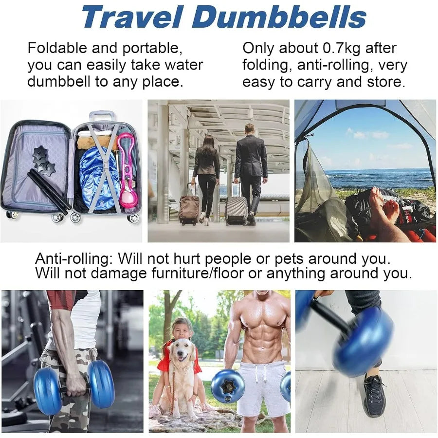 Water Filled Dumbbells Set Water Filled Weights Portable Travel Weights Weights Adjustable Dumbbells Portable Fitness Equipment