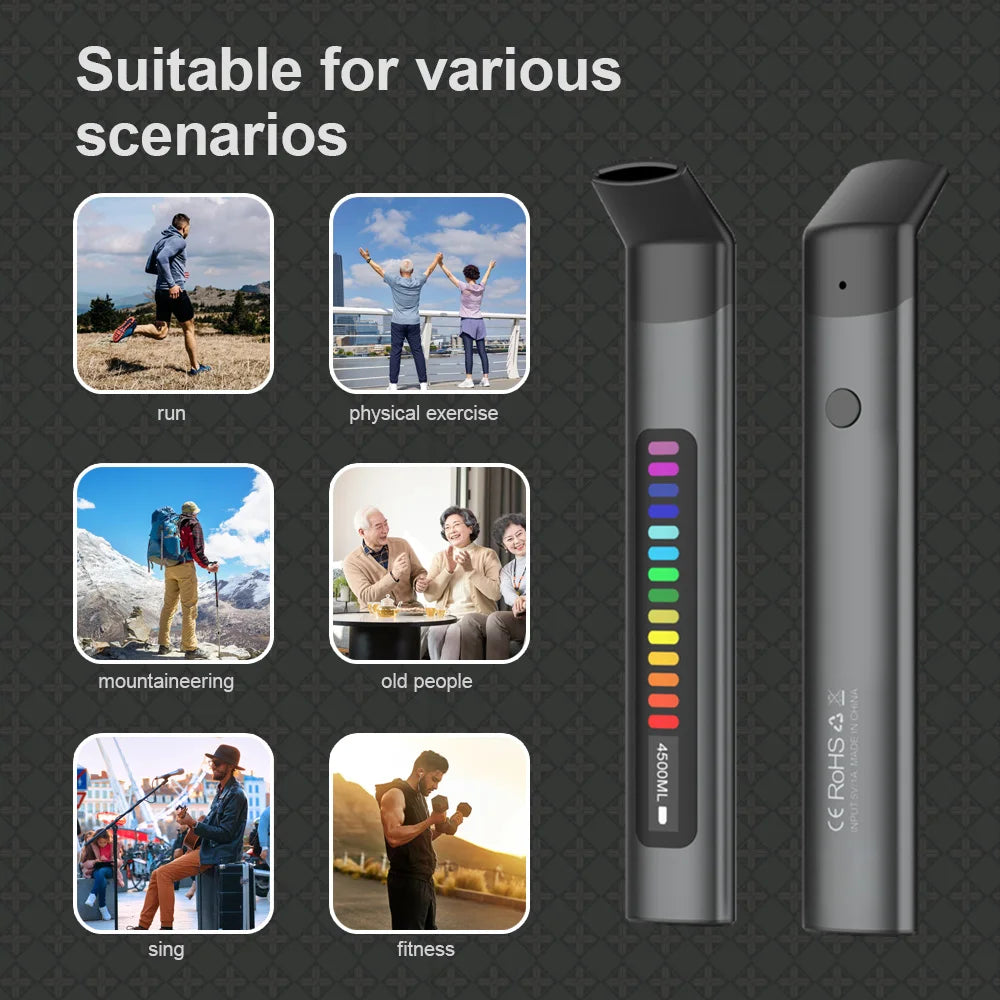 Portable Electronic Breathing Trainer Tester, Running, Mountaineering, Fitness, Yoga and Other Aerobic Exercise