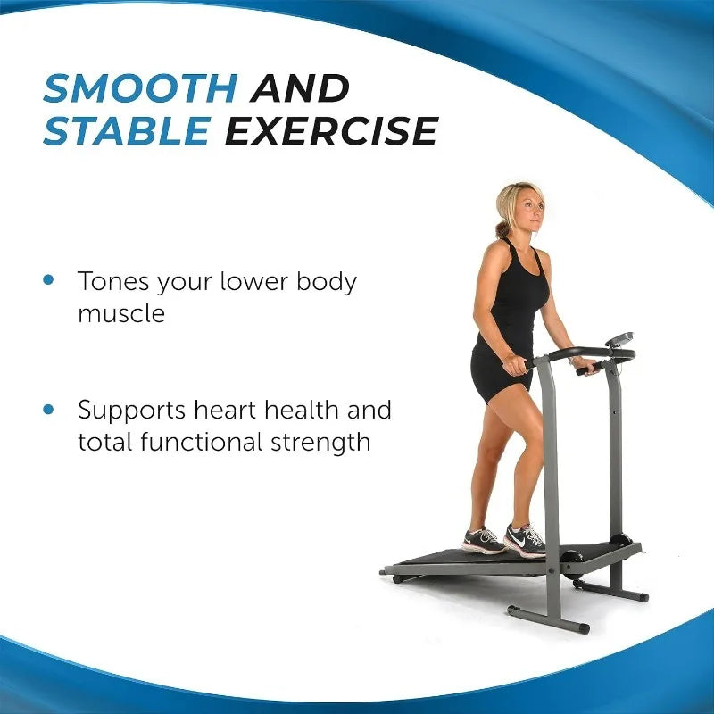 Stamina Inmotion T900 Manual Treadmill Foldable Fitness Treadmill with Smart Workout App Non-Motorized Treadmill