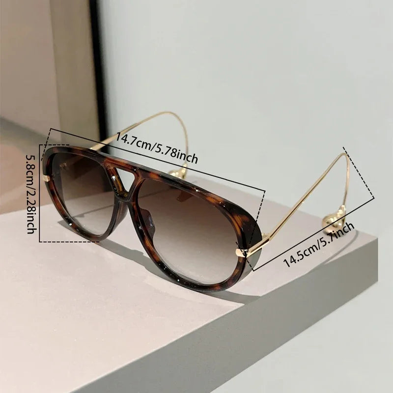 GM LUMIAS Oversized Pilot Sunglasses New in Fashion Double Bridge Gradient Sun Glasses Women Trendy Luxury Brand Design Shades