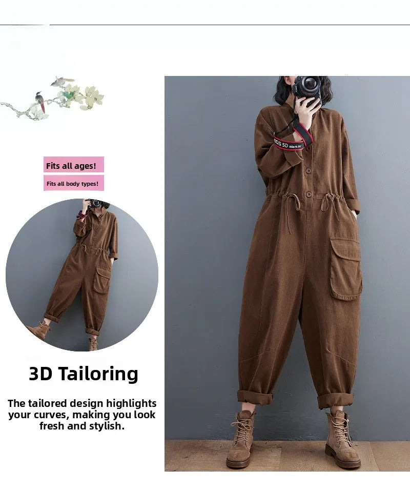 Women's Casual One-Piece Autumn Clothes New Sle Retro Artistic Loose Large Size Inteated Pants Leisure Pants
