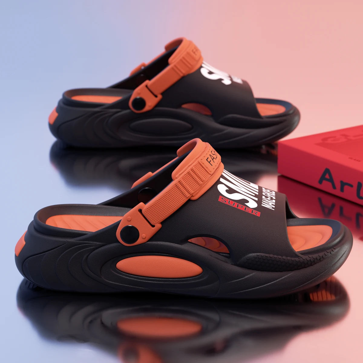 EVA Men Hole Shoes Thick Bottom Height Increase Outdoor Slippers Comfortable Breathable Sports Slippers