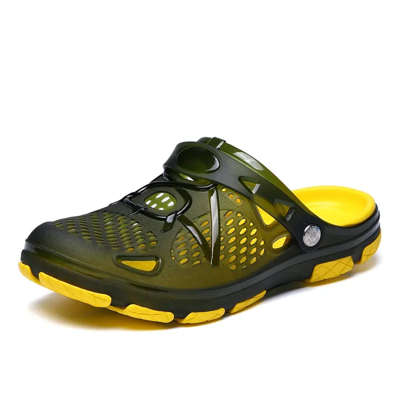 Fashion Men Slippers Casual Sandals Anti Slip Wear-Resistant Breathable Cushioning Color Blocking Design Versatile Sport Shoes