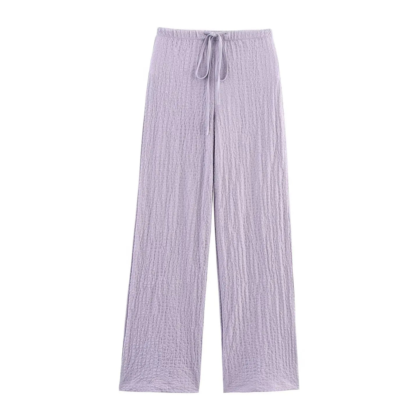 2025 new women's clothing European and American style fashionable and versatile textured straight casual trousers