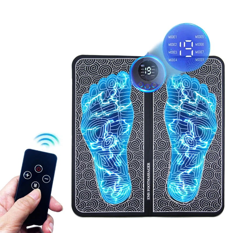 EMS Remote Foot Massager Rechargeable Massage Mat Foot Relaxation Pads Ele ctric Foot Massage Tool To Relieve Sore Feet Fitness