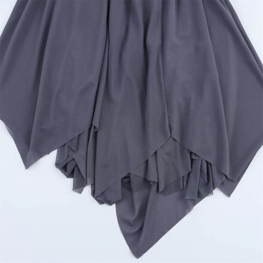 2025 new women's clothing casual elegant European and American style design sense simple pleated decoration asymmetric dress