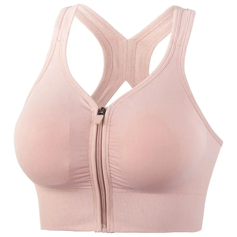 CZGUKE Running Fitness Sports Bra Front Zipper Women's Underwear Shockp roof Top Bra Breathable Seamless Yoga Bra