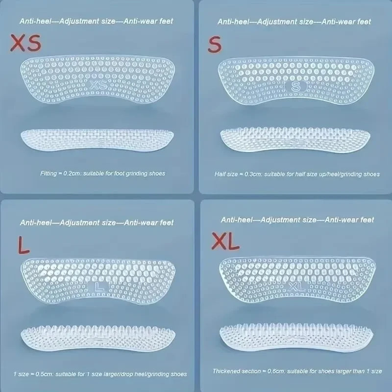Upgrade Silicone Heel Stickers Heels Grips for Women Men Anti Slip Heel Cushions Non-Slip Inserts Pads Foot Heel Care Protector