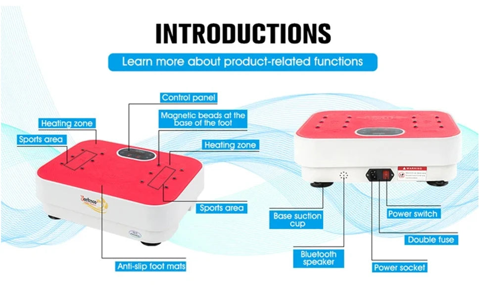 Vertical Vibration Plate Seniors & Teens Silicone Surface Magnetic Heating Fitness Home Efficient Resonance Fitness Machine