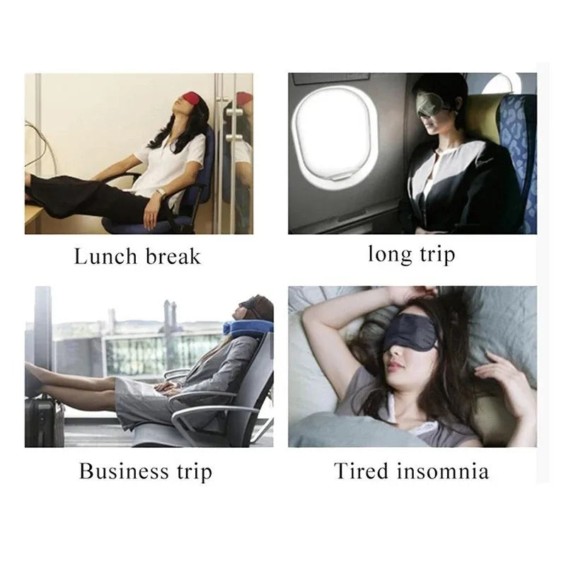 Portability Yoga Meditation Eye Mask Double Blackout Mulberry Silk Sleeping Comfort Fatigue Relief for Travelling and Resting