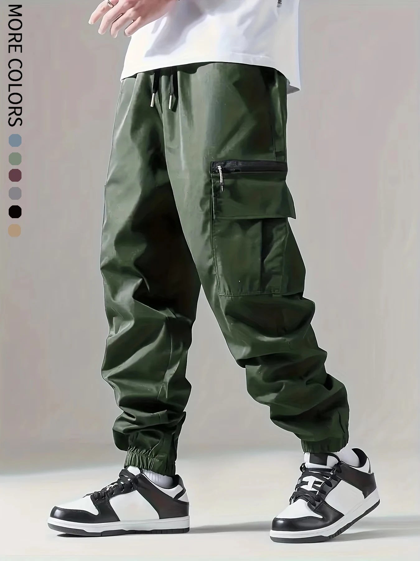 Men's Cargo Pants, Thin Trousers, Comfortable and Breathable, Outdoor Casual, Wearable, Running, Cycling, Multi-pocket 004