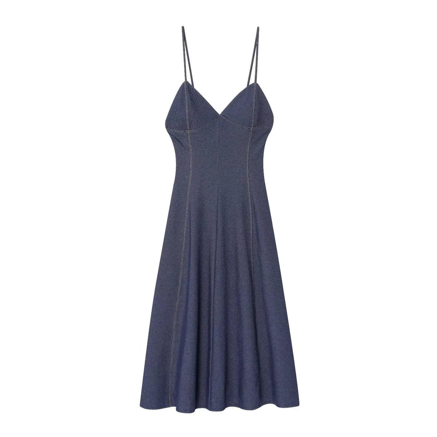 Women 2025 AZRAF Autumn New Fashion Wiped Twill Midi dress Vintage Backless Sleeveless Casual Female Dresses Vestidos robe Mujer