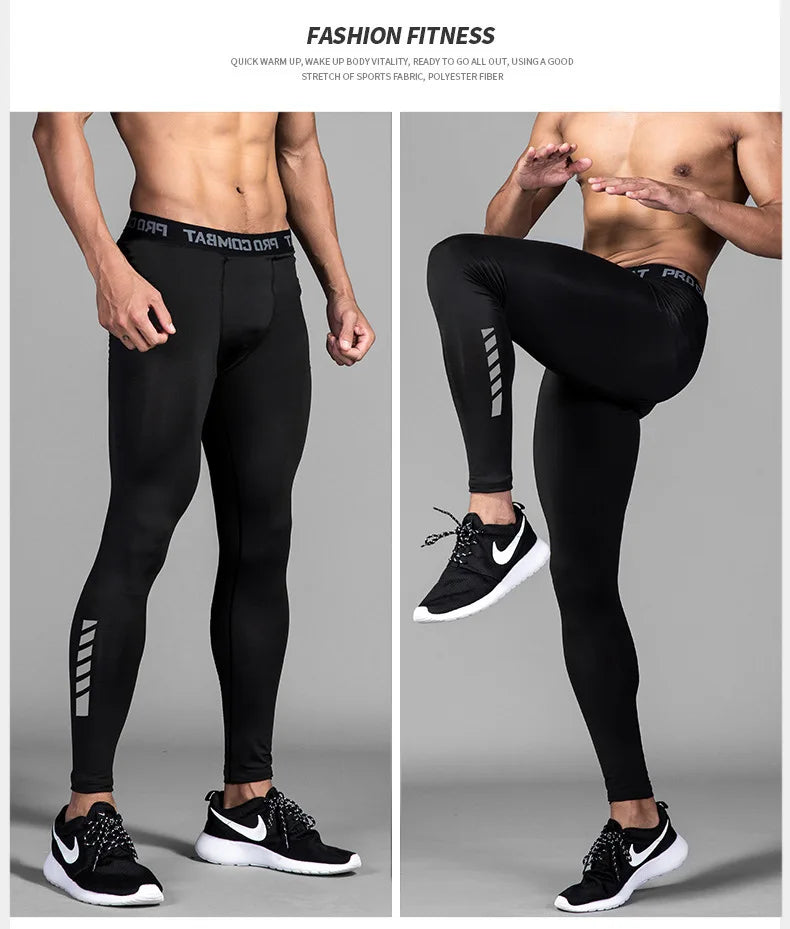 Mens 1-2 Pcs Compression Pants Sport Training Dry Fit Running Tights Fitness Jogging Shorts Summer Basketball Legging Masculina