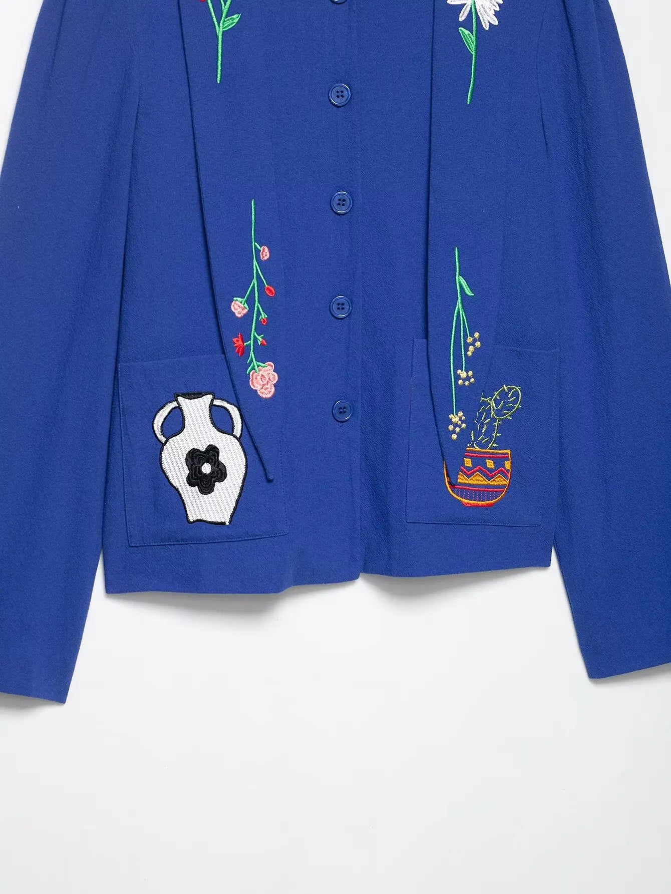 Women's New Jacket Women's Embroidered Jacket Women's Hooded Long Sleeve Tops Button Designs