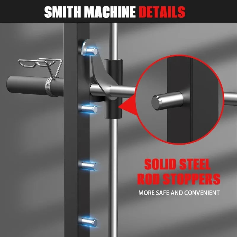 Power Rack with LAT Pulldown System, Power Cage with Cable System, Squat Rack for Home Gym with Chest Press Machine