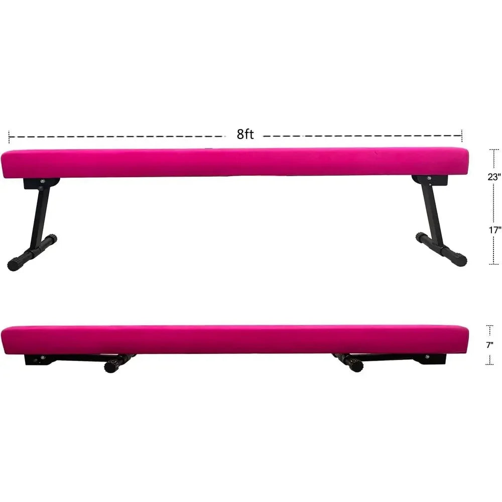 Adjustable Height Gymnastics Balance Beam for Training and Kids' Home Use - Stable Floor Beam