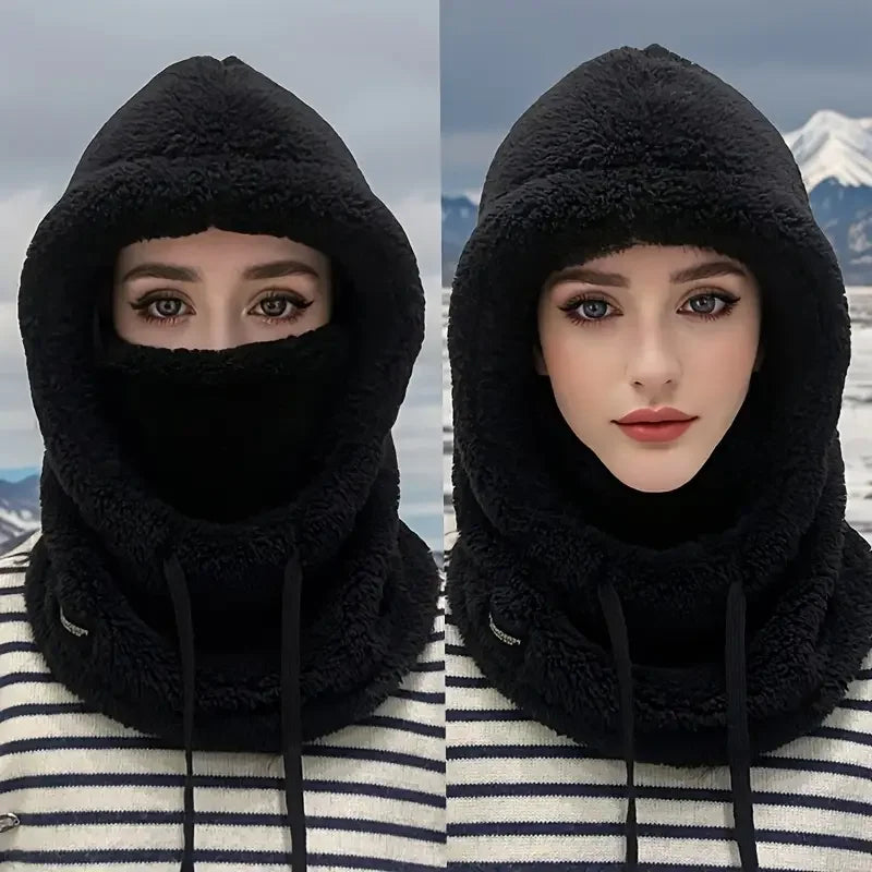 Winter Warm Balaclava Thermal Windproof Ski Hood Motocycle Face Cover Polar Fleece Adjustable Cycling Neck Cover Full Face Mask
