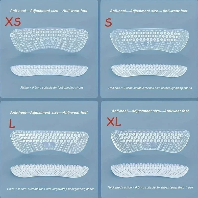 Upgrade Silicone Heel Stickers Heels Grips for Women Men Anti Slip Heel Cushions Non-Slip Inserts Pads Foot Heel Care Protector