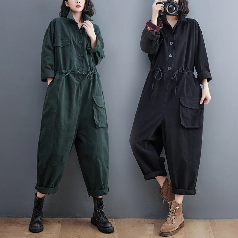 Women's Casual One-Piece Autumn Clothes New Sle Retro Artistic Loose Large Size Inteated Pants Leisure Pants