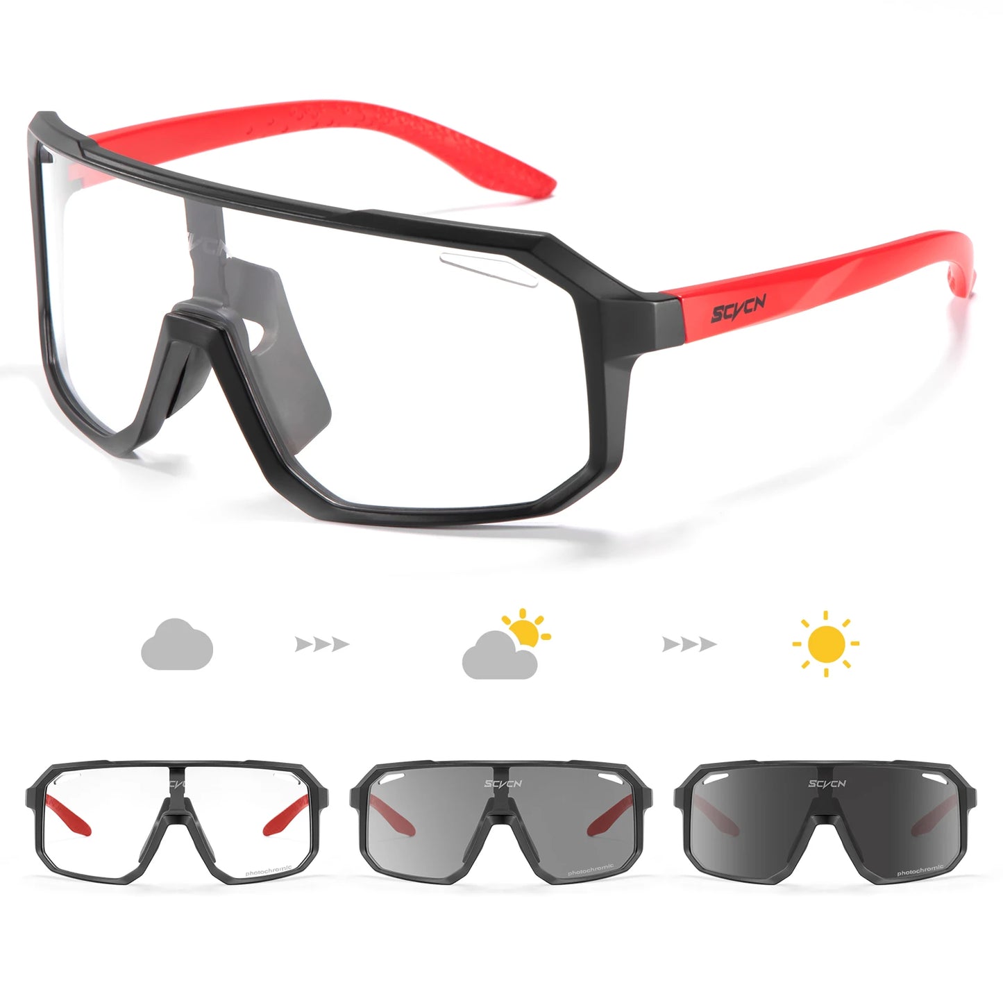 SCVCN Cycl Glasses Photochromic Cycling Sunglasses Men UV400 Eyewear Sports MTB Outdoor Goggles Bicycle Glasses Women Sunglasses