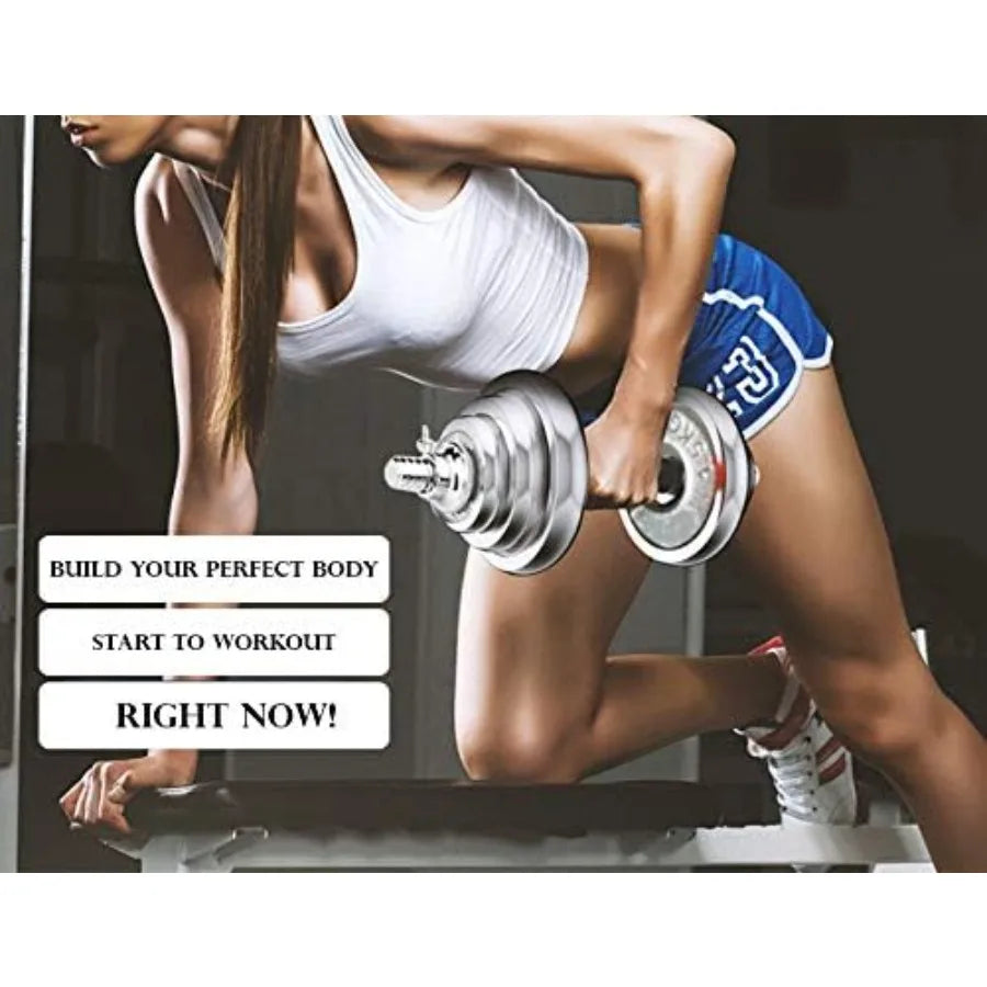 Cast Iron Adjustable Dumbbell Barbell Set 110LB 66LB 44LB Weight with Connecting Rod 2 in 1 Home Body Workout Exercise Equipmen